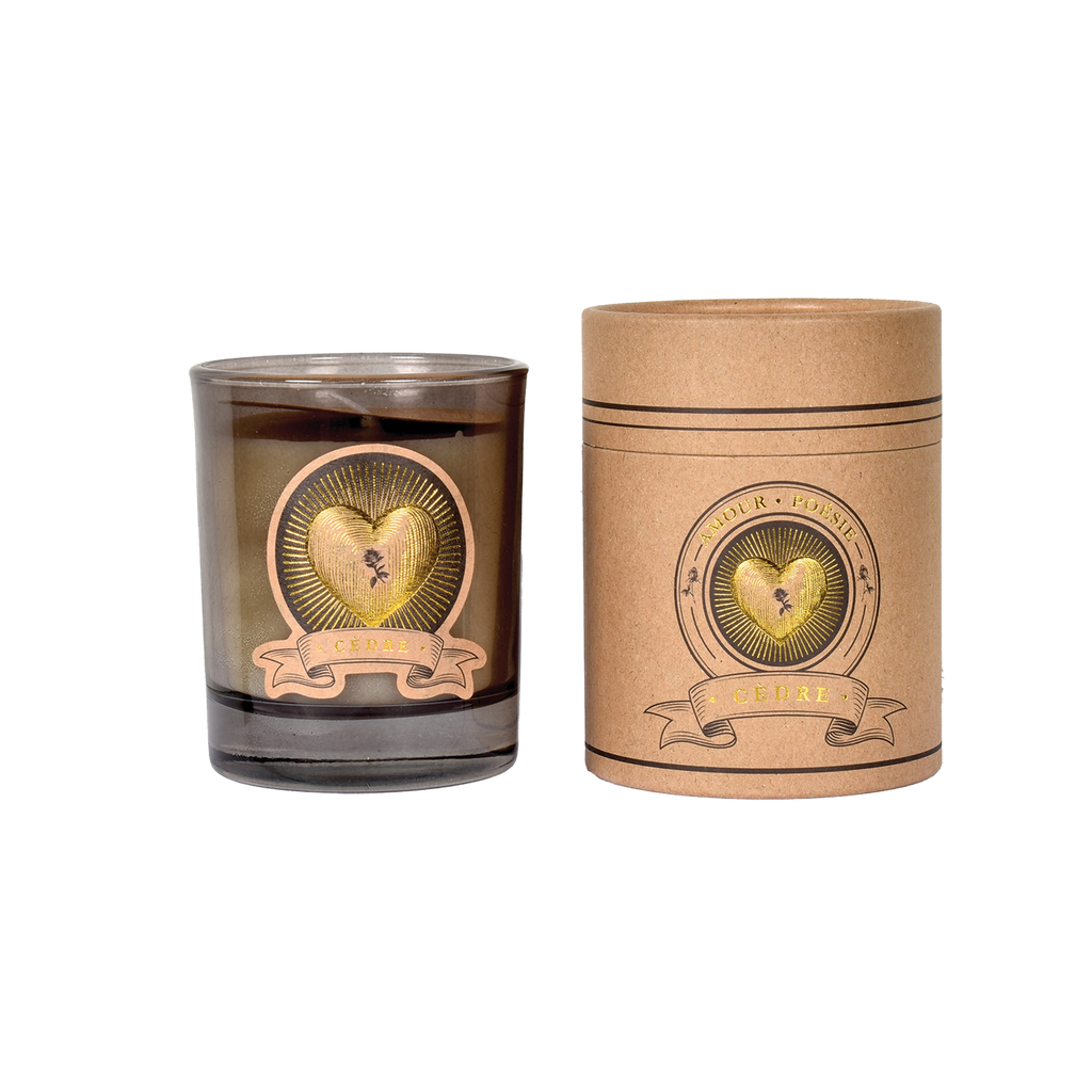 Bougie amour cèdre D8 H9,2cm