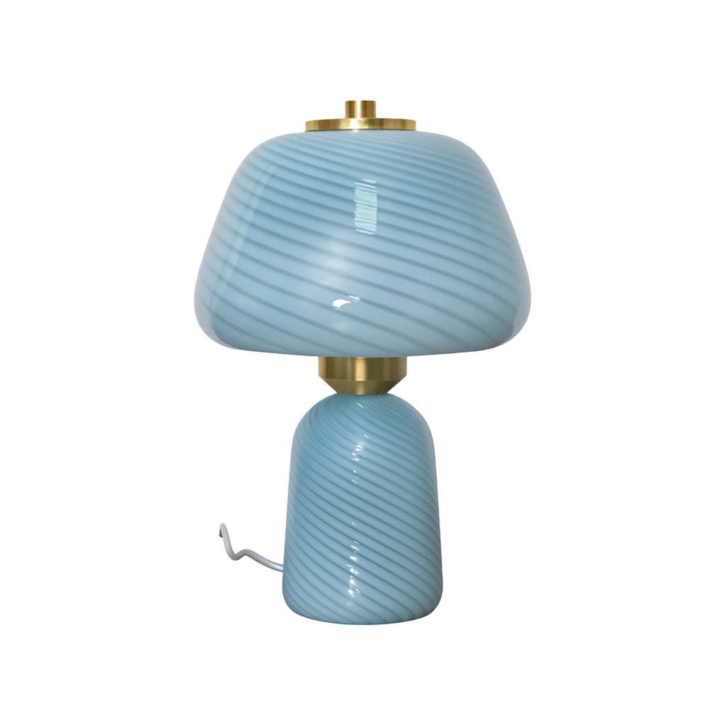 Lampe Appolon bleu D18 H27cm