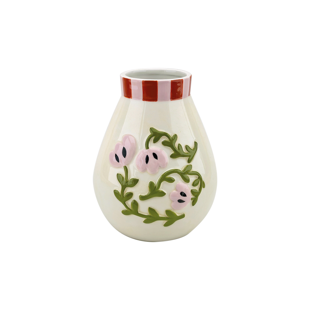 Vase fleur rose D14,4 H17,7cm