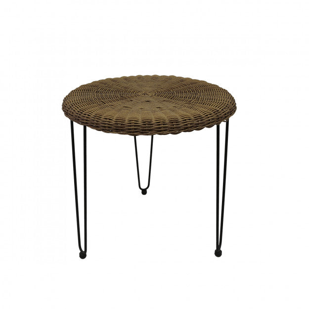 GUERIDON OSIER BEIGE STRUCTURE BLACK