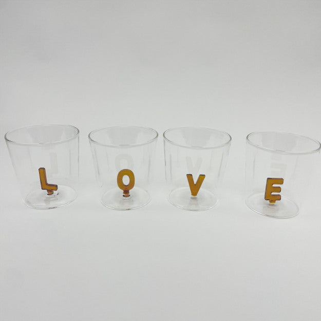 SET 4 VERRES LOVE AMBER