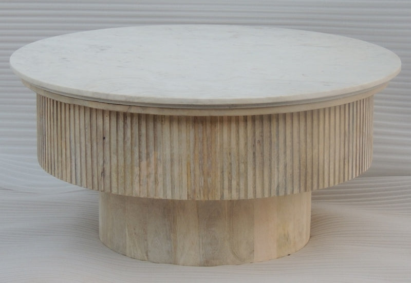 Table Basse Ronde en Marbre D85xH40cm