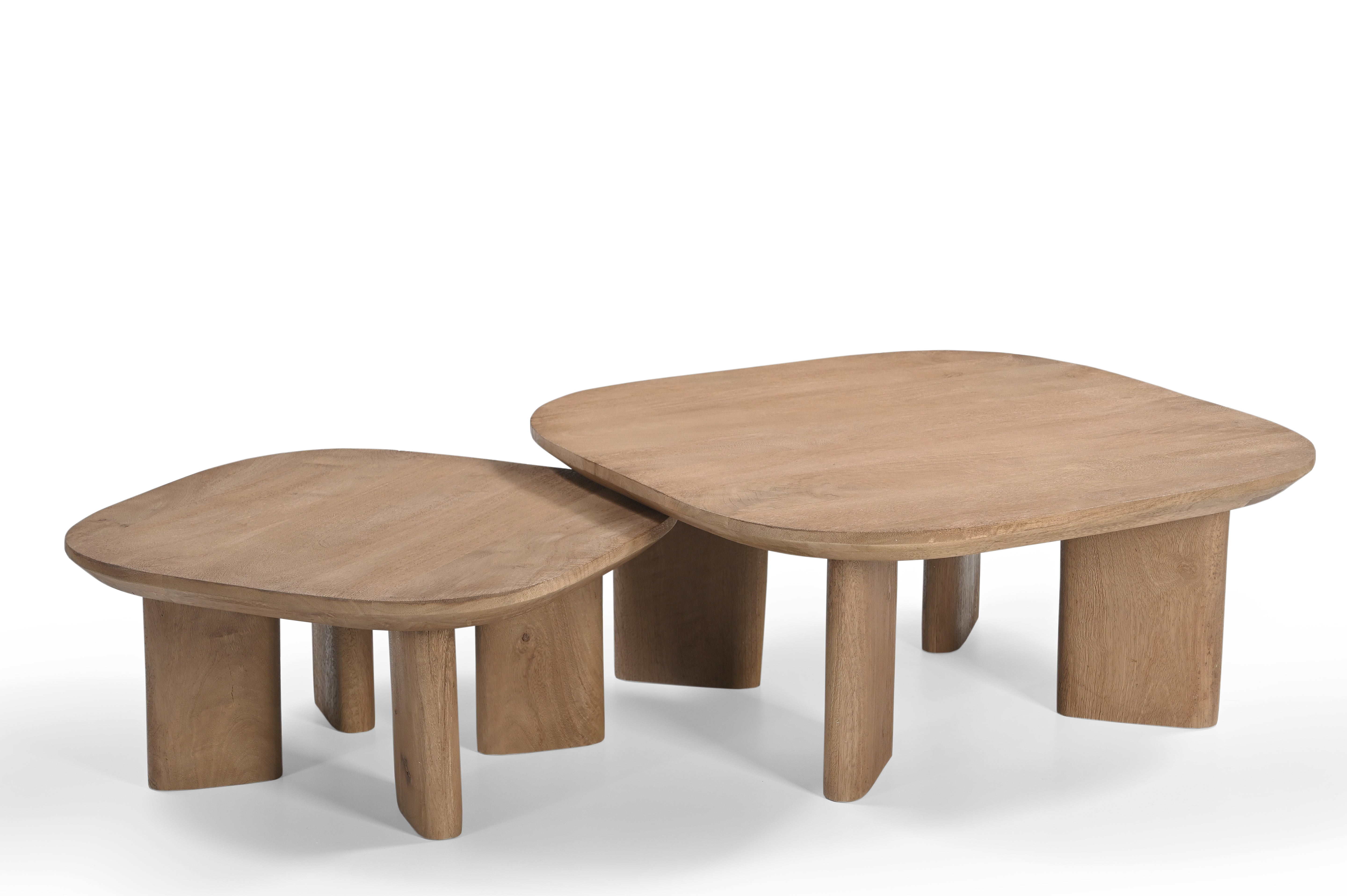 Table Basse Daisuke Set/2 80x80xH35cm /60x60xH30cm