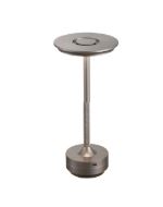 LED RECHARGEABLE TABLE LAMP / SILVER, D130*H280mm