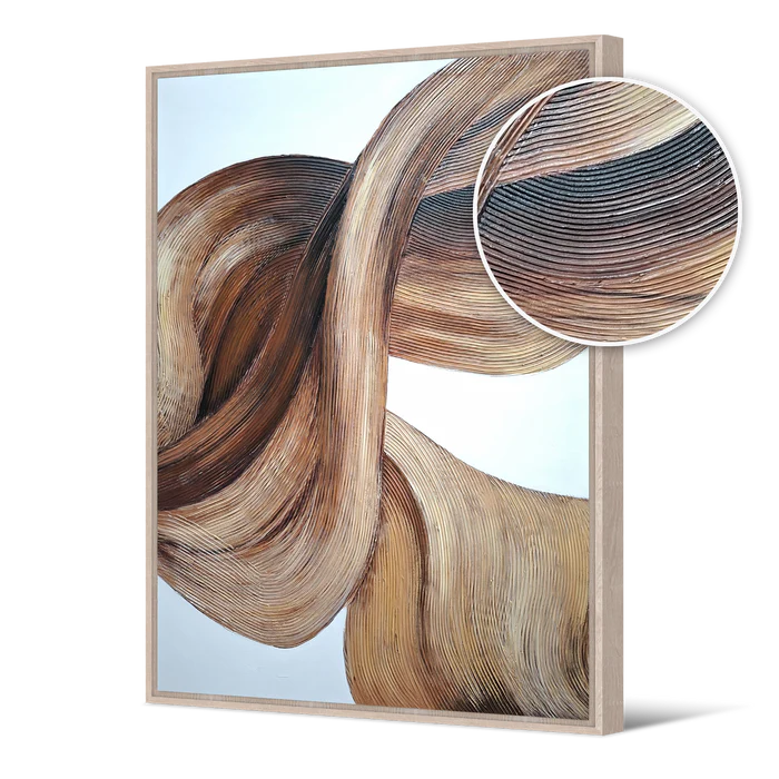 Tableau réhaussé Brushed Beige 60x80cm