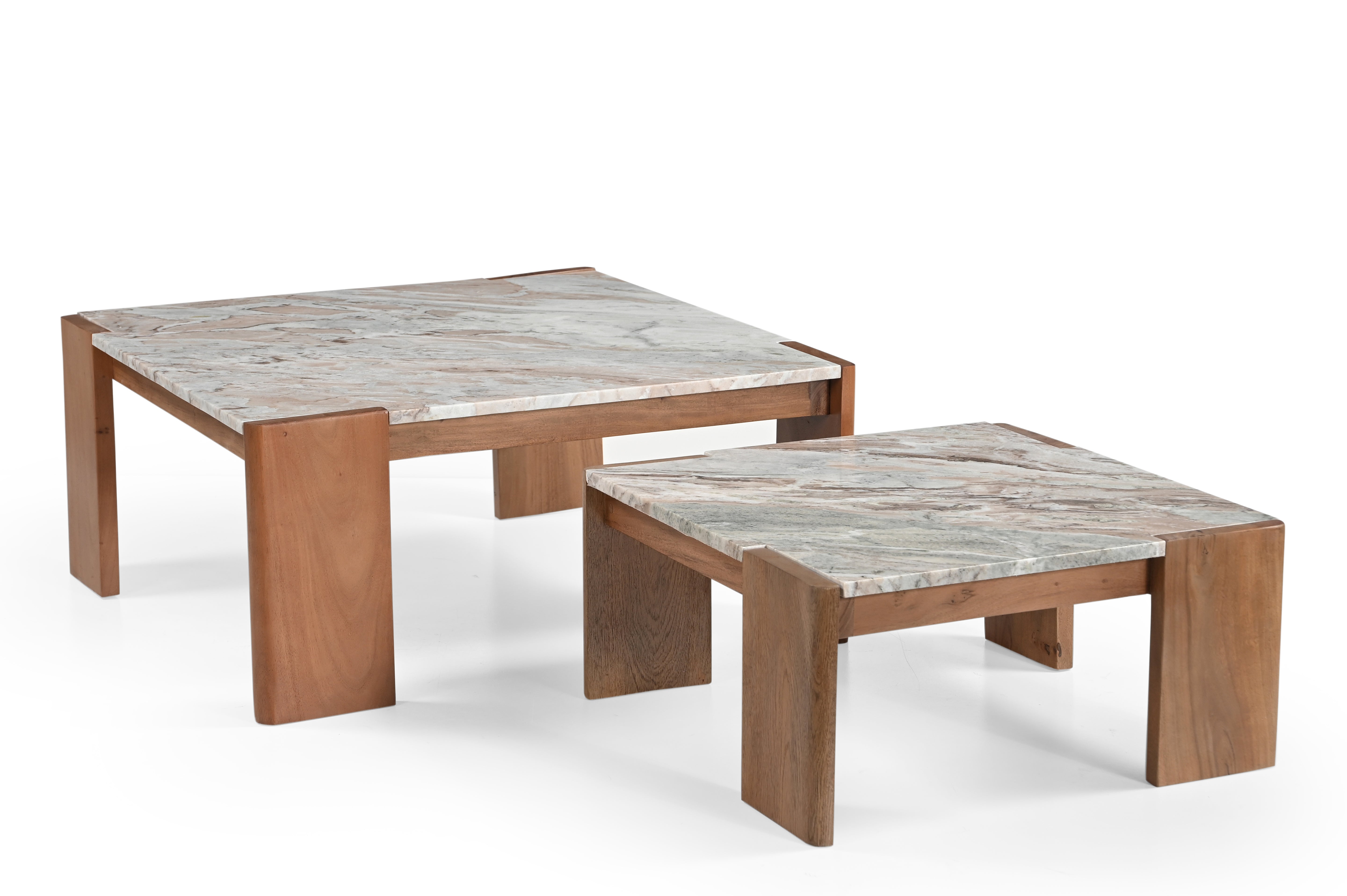 Table Basse Kouki Set/2 60x60xH28cm/ 80x80xH37cm