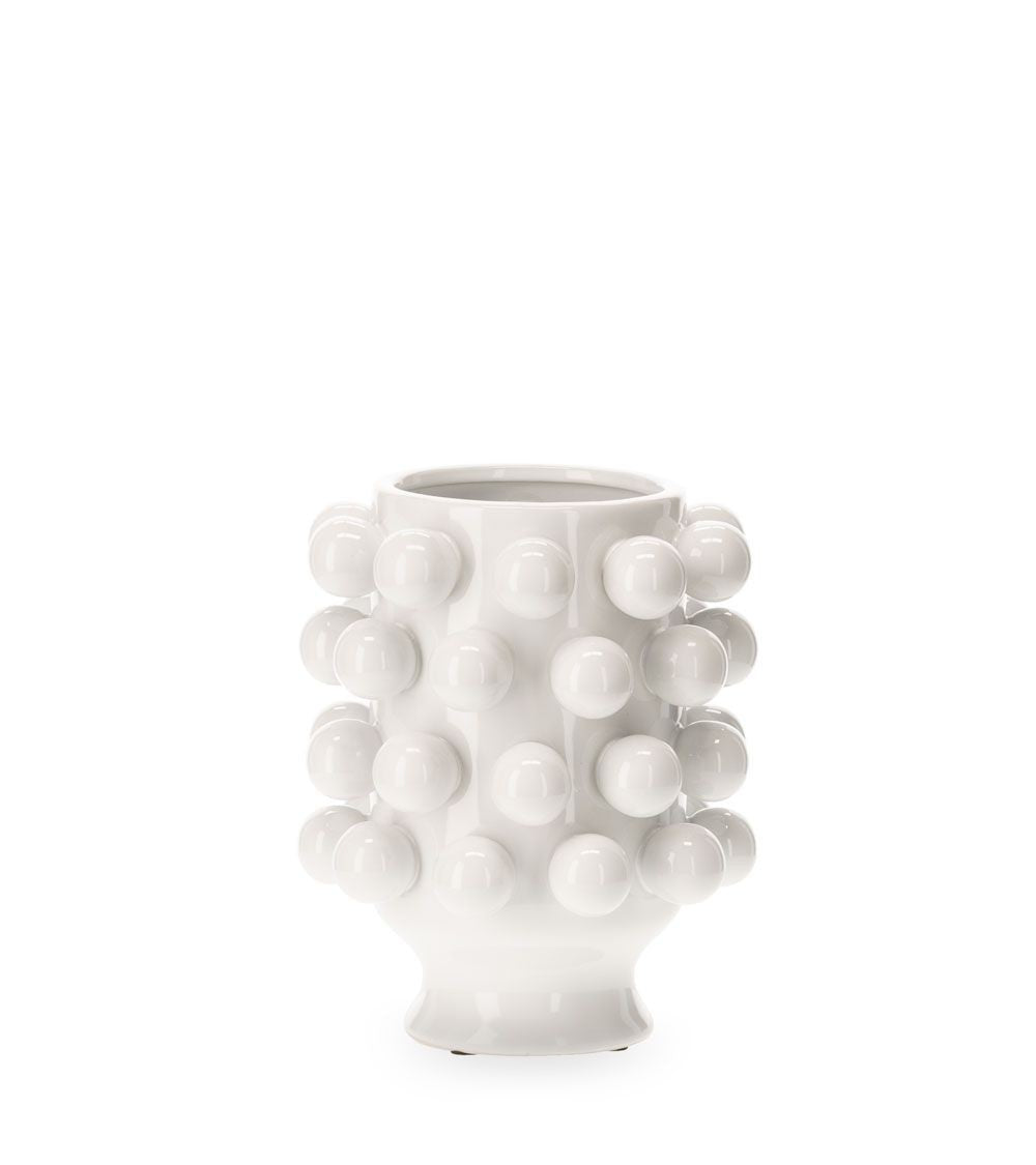 Céramique de Décoration Grappa Blanche D18,7xH24cm