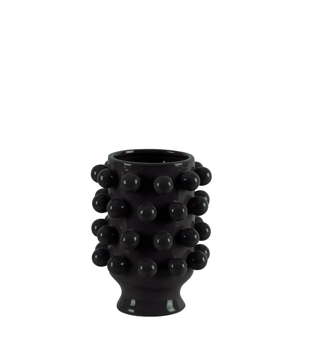 Céramique de Décoration Grappa Noire D18.7xH24cm