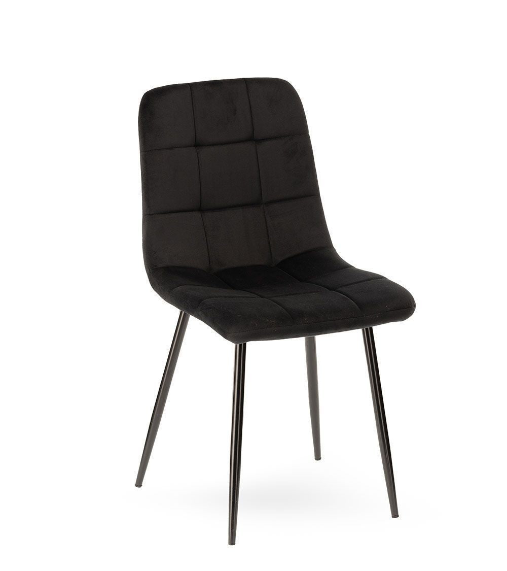 Chaise Manta Velours Noire 44x55xH89cm