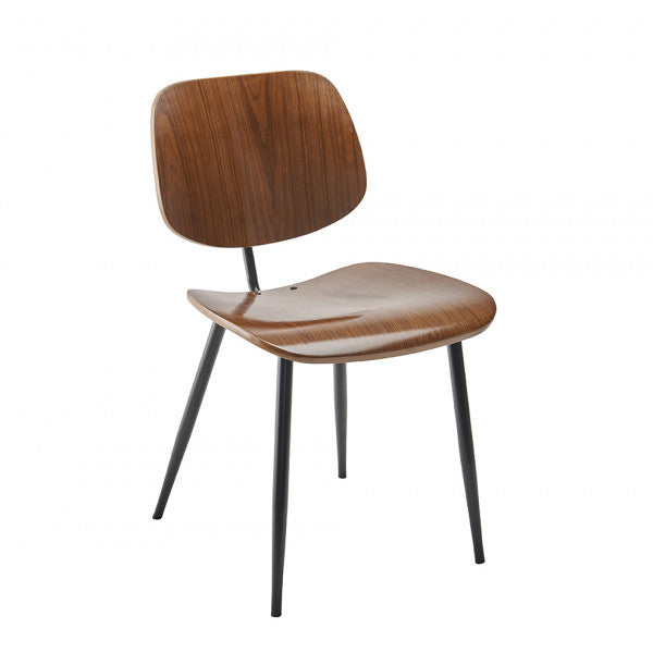 Chaise finition noyer piètement en métal OLYMPIA