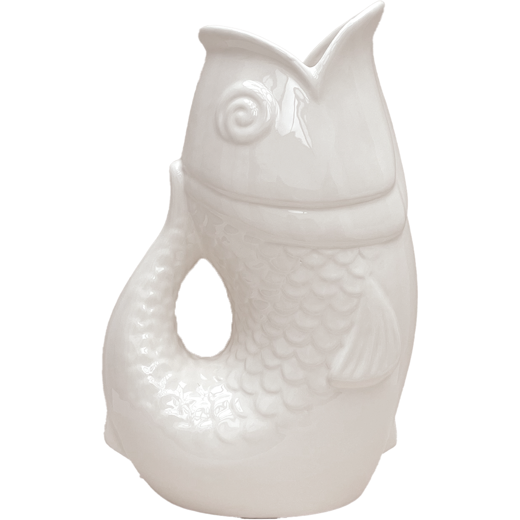 Vase poisson xxl blanc L16,5 P26 H39,5 cm