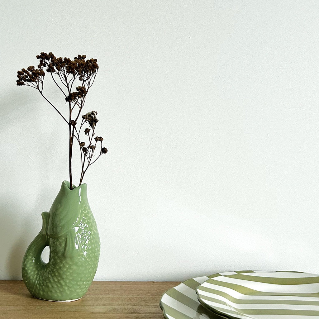 Vase ceramic Poisson pm matcha L8,2 P5 H12cm