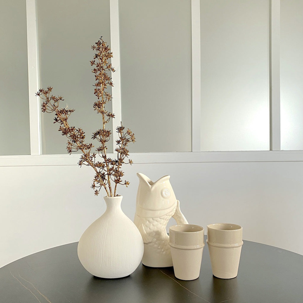 Vase poisson xxl blanc L16,5 P26 H39,5 cm