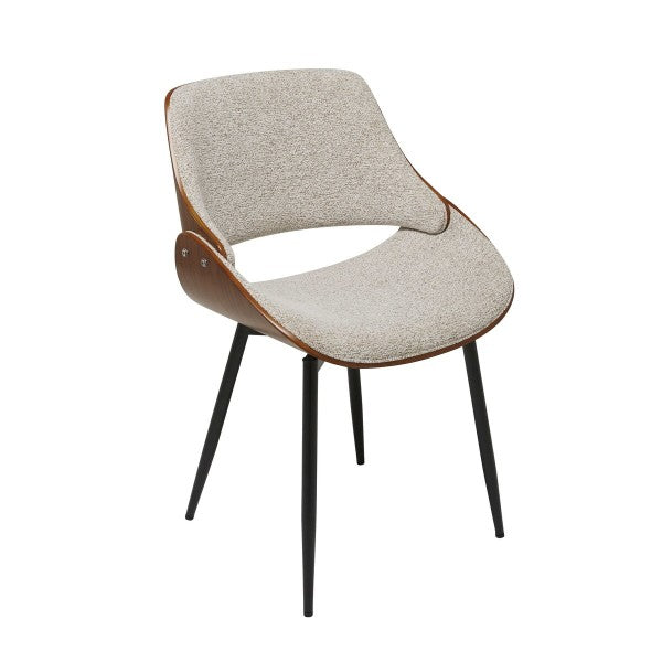 Chaise en tissu beige avec piètement en métal MANNIX