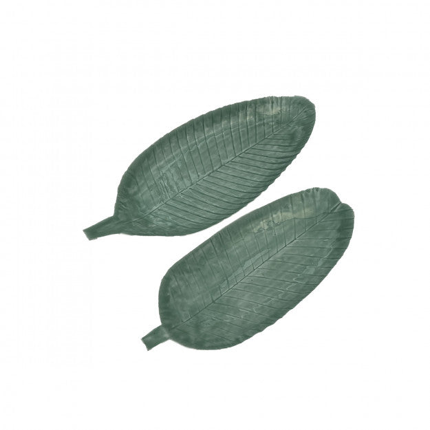 SET 2 PLATEAUX FEUILLE NENUPHAR CELADON