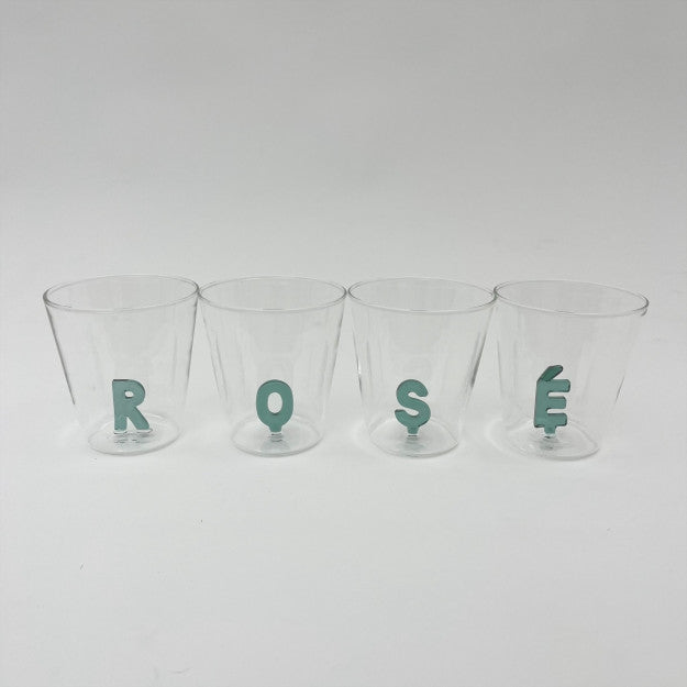 SET 4 VERRES ROSE LAKE GREEN