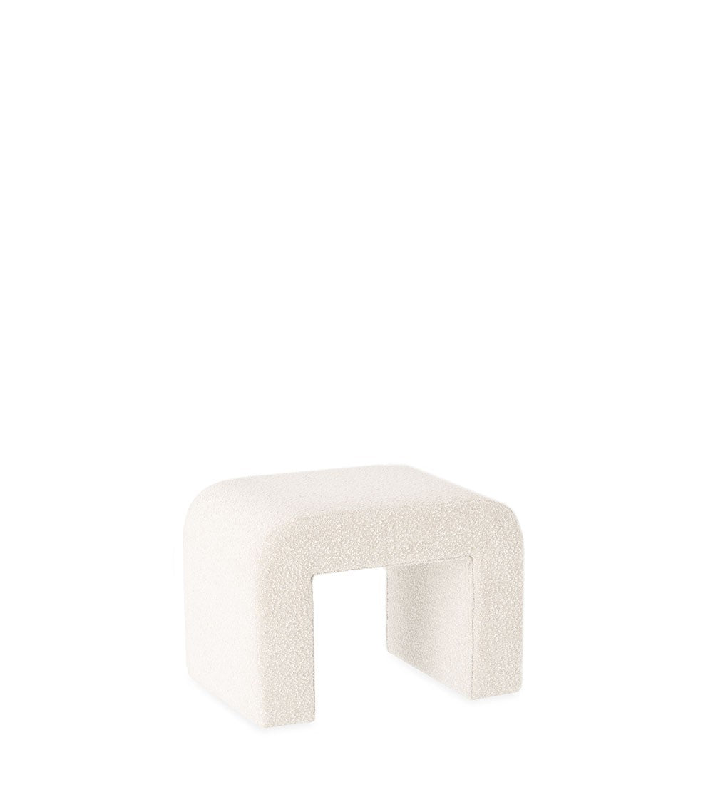 Tabouret Lhassa Blanc Bouclette 67x48xH47cm