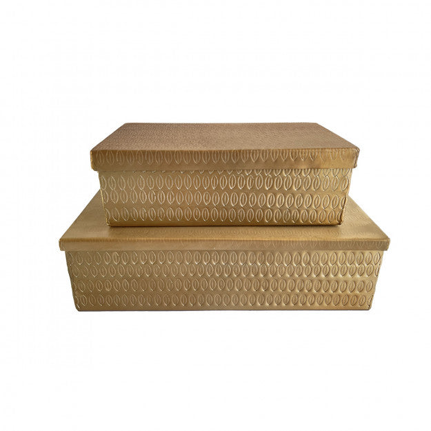 SET 2 BOITES RECTANGLE GOLD