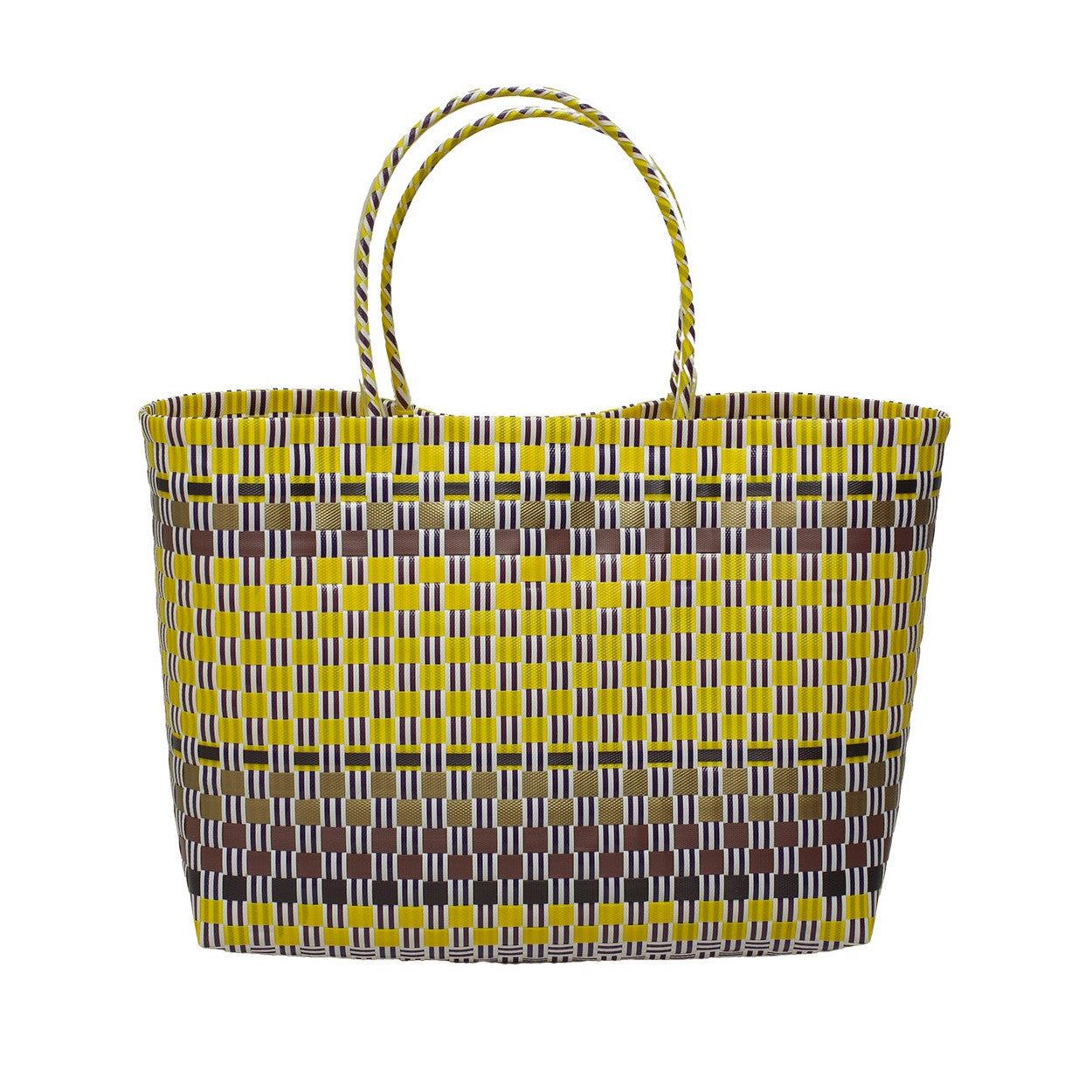 PLASTIC SHOPPING BAG BROWN GOLD YELLOW