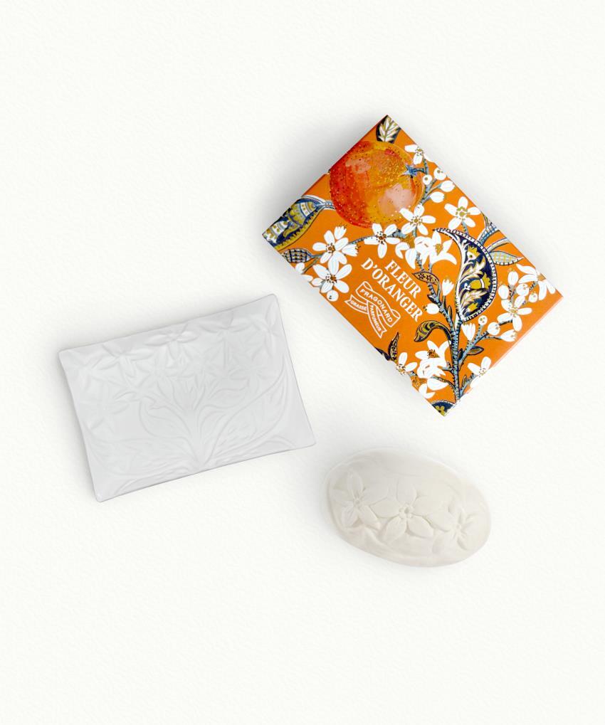 SAVON FLEUR D'ORANGER 150G + PORTE-SAVON