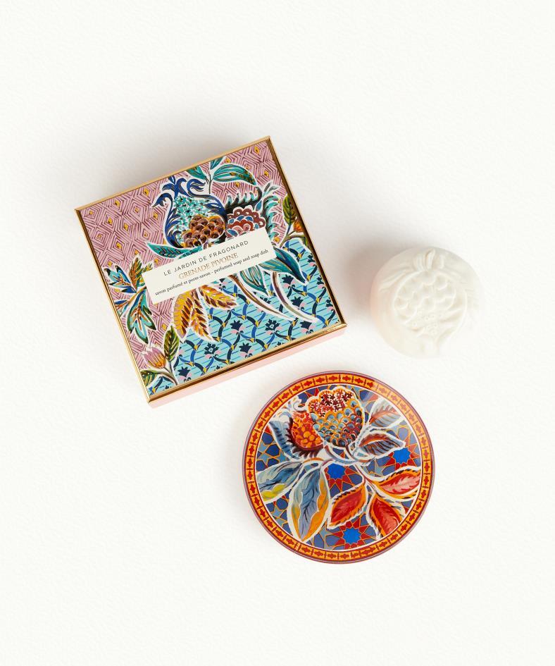 SAVON ET PORTE SAVON GRENADE PIVOINE