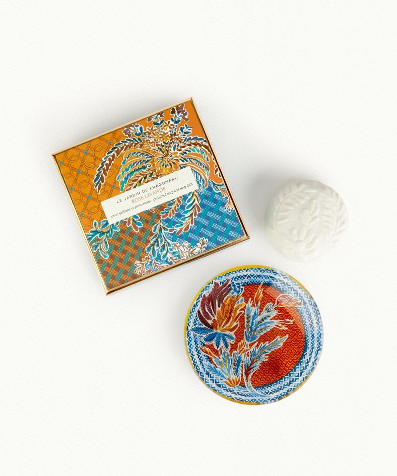 SAVON ET PORTE SAVON ROSE LAVANDE