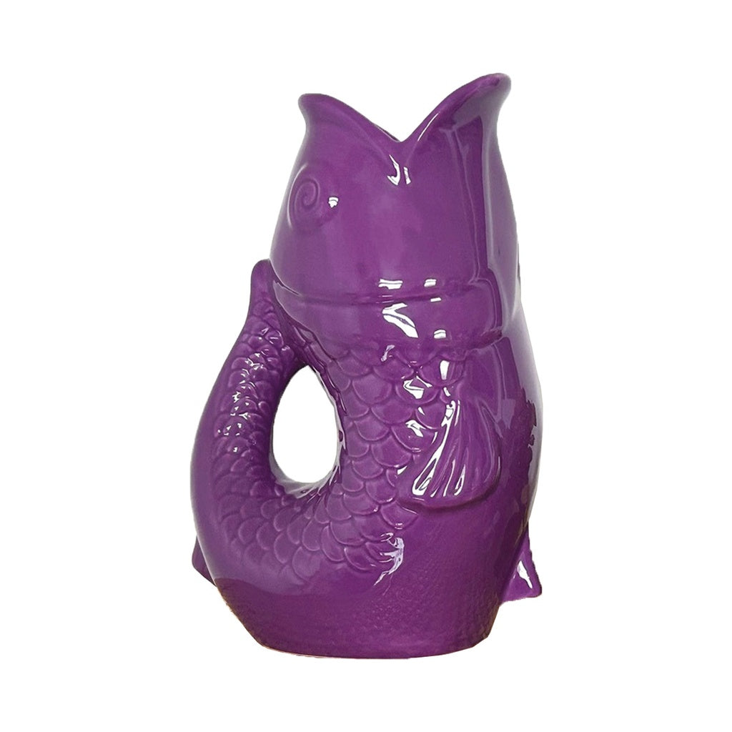 Vase pichet poisson gm violet L16,5 P11 H25,3cm