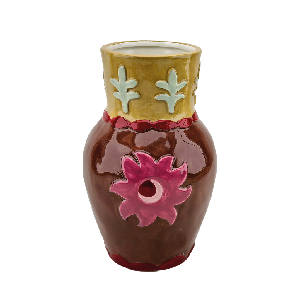 Vase soleil marron D13,4 H21,3cm