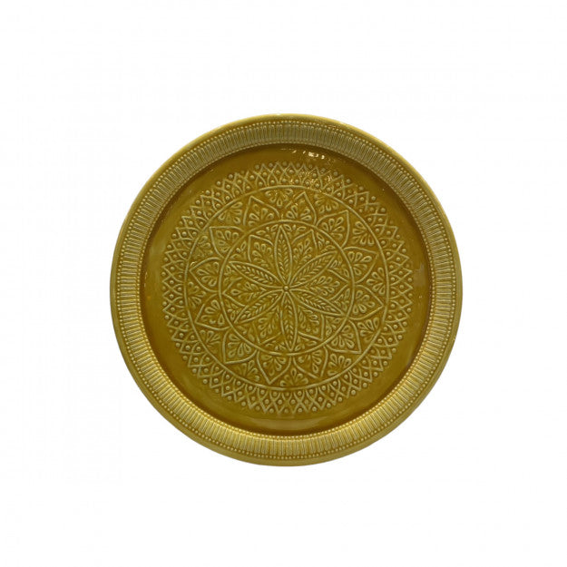 PLATEAU DECO BERBERE 60 MUSTARD