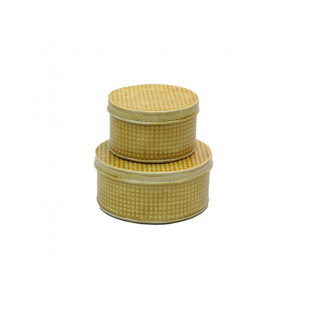SET 2 BOITE RONDE OSLO PM MUSTARD