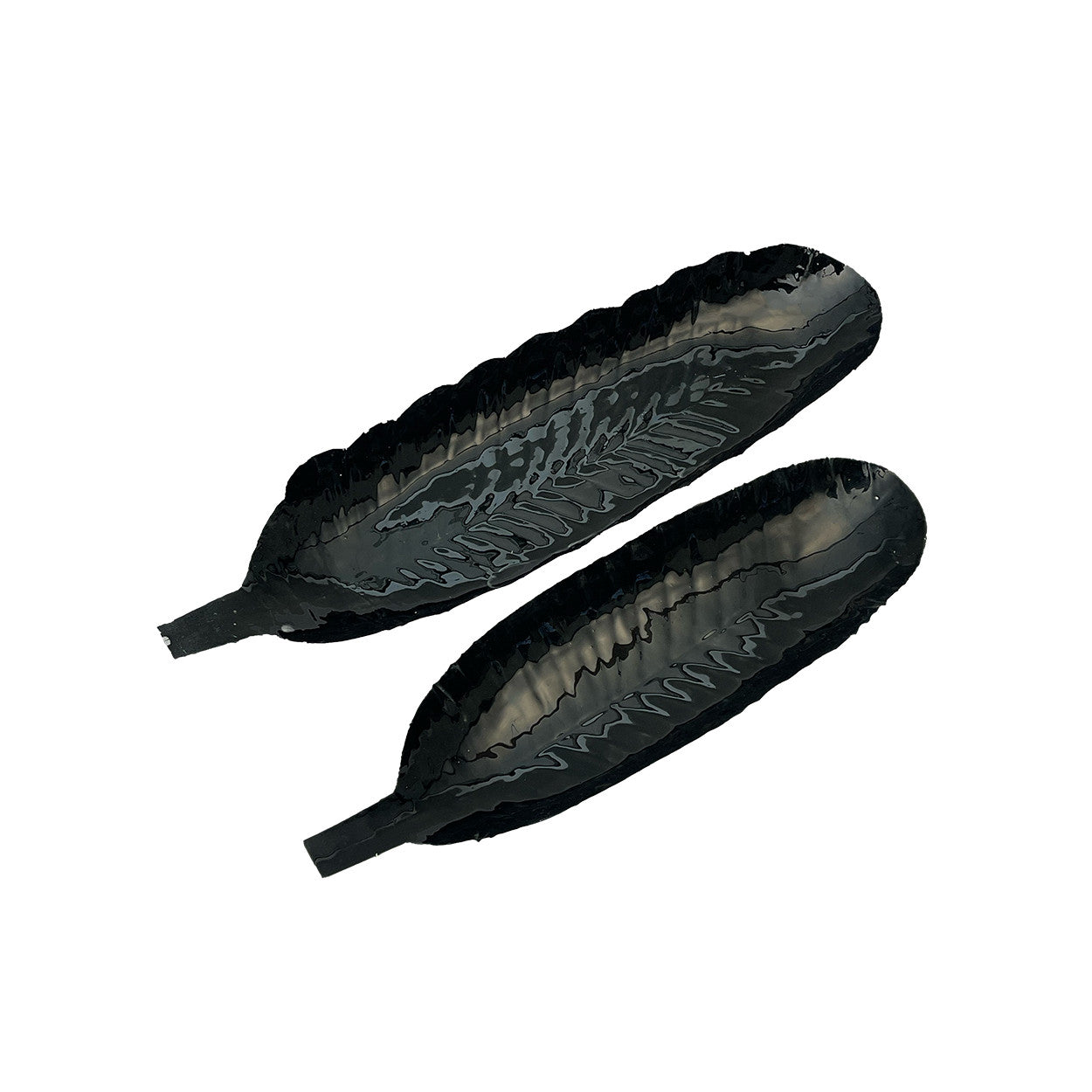 SET 2 PLATEAUX FEUILLE BANANIER BLACK