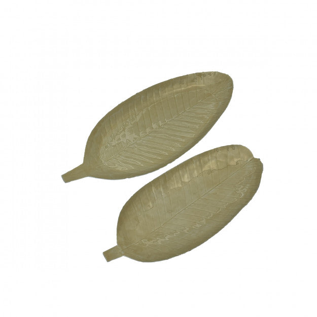 SET 2 PLATEAUX FEUILLE NENUPHAR NUDE